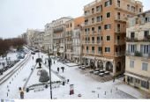 Op Corfu viel voor het eerst in 13 jaar sneeuw