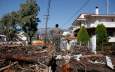De schade die de storm aanrchtte in Kineta, in west-Attica